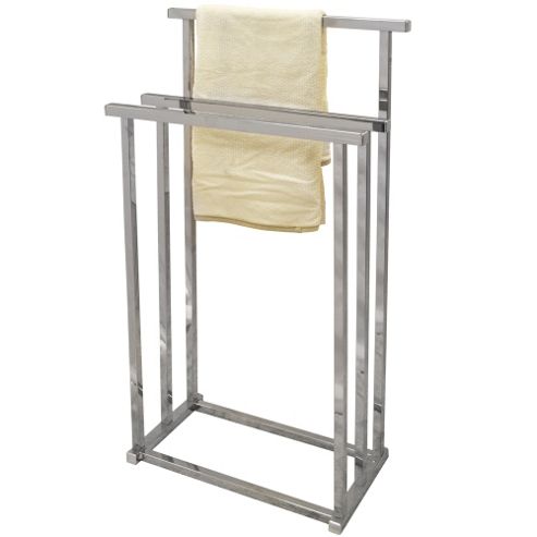 Image of Pizo - Metal 3 Rung Towel Rail / Drying Rack - Silver