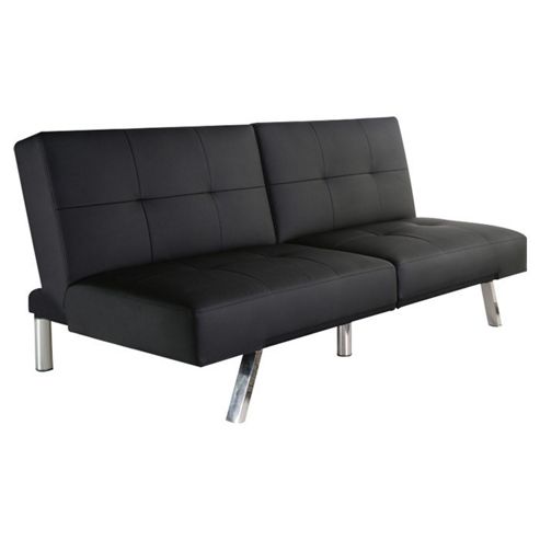 Image of Leader Lifestyle Royale Foldable Futon Sofa Bed - Black Pu Leather