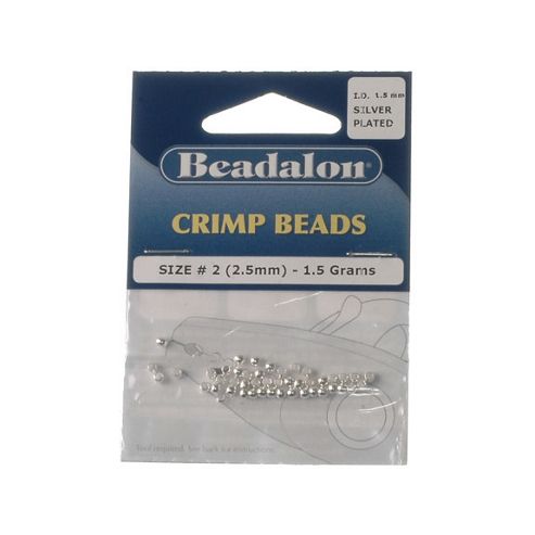 Image of Beadalon Crimp Bead 2.5mm Silver Plate 1.5g
