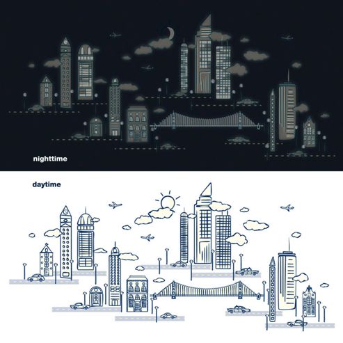 Image of Nightscape Glow In The Dark Children's Wall Stickers