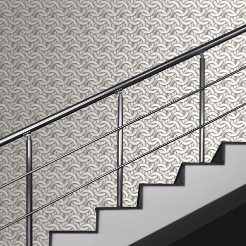 Image of Muriva Links Wallpaper - White