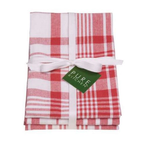 Image of Now Designs Colour Centre Jumbo Teatowels, Red, Set Of 3