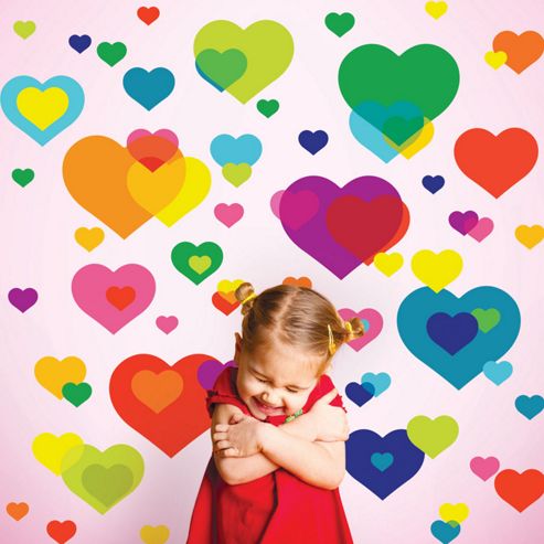Image of Love Hearts Children's Wall Stickers