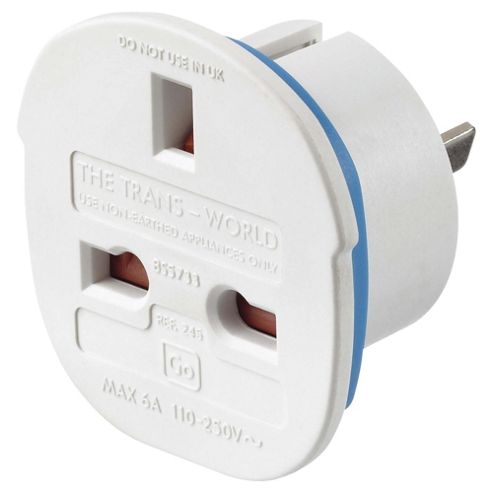 Image of Go Travel Uk To Worldwide Travel Adaptor Plug Twin Pack