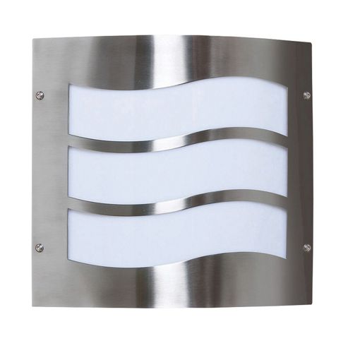 Image of Endon Lighting Wavy Wall Lantern In Stainless Steel