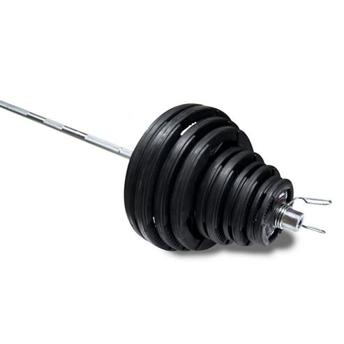 Image of Body Power 185kg Rubber Encased Tri-grip Olympic Set