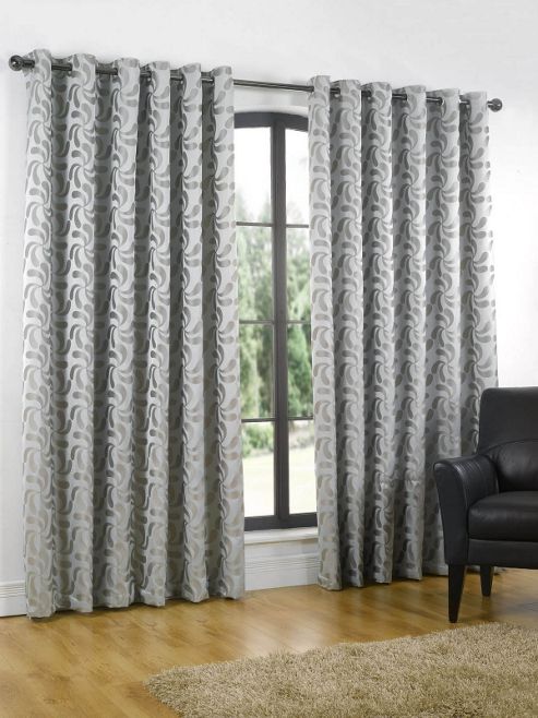 Image of Erin Lined Eyelet Ready Made Curtains - Blue