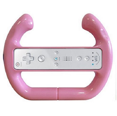 Image of Kiicks Gaming Steering Wheel For Nintendo Wii Console - Pink
