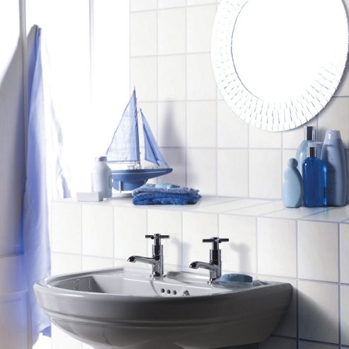 Image of Flat Gloss Ceramic White Wall Tile 198x248mm Box Of 20 (0.98 M-- / Box)