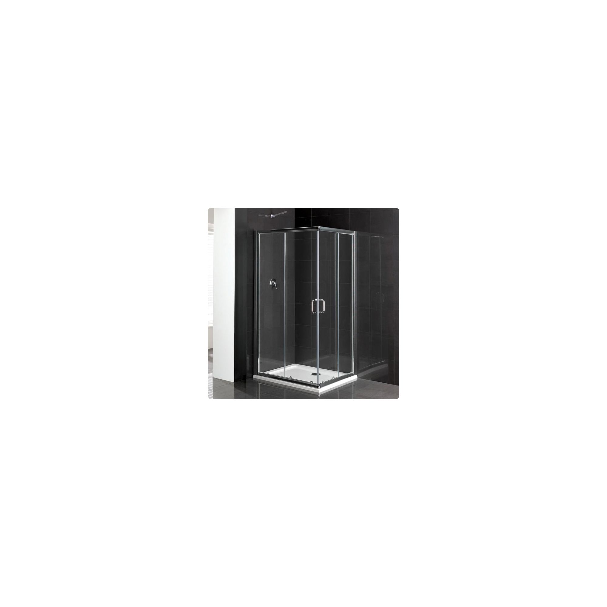 Duchy Elite Silver Corner Entry Shower Enclosure 800mm x 800mm, Standard Tray, 6mm Glass at Tesco Direct