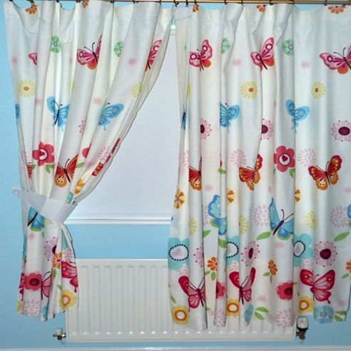 Image of Butterflies, Girls Curtains 54s - Multi