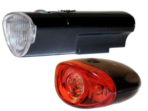 Image of Black Widow High Five Front And Defender Rear Bike Light Set. (5 Led At The Front 3 Led Rear)