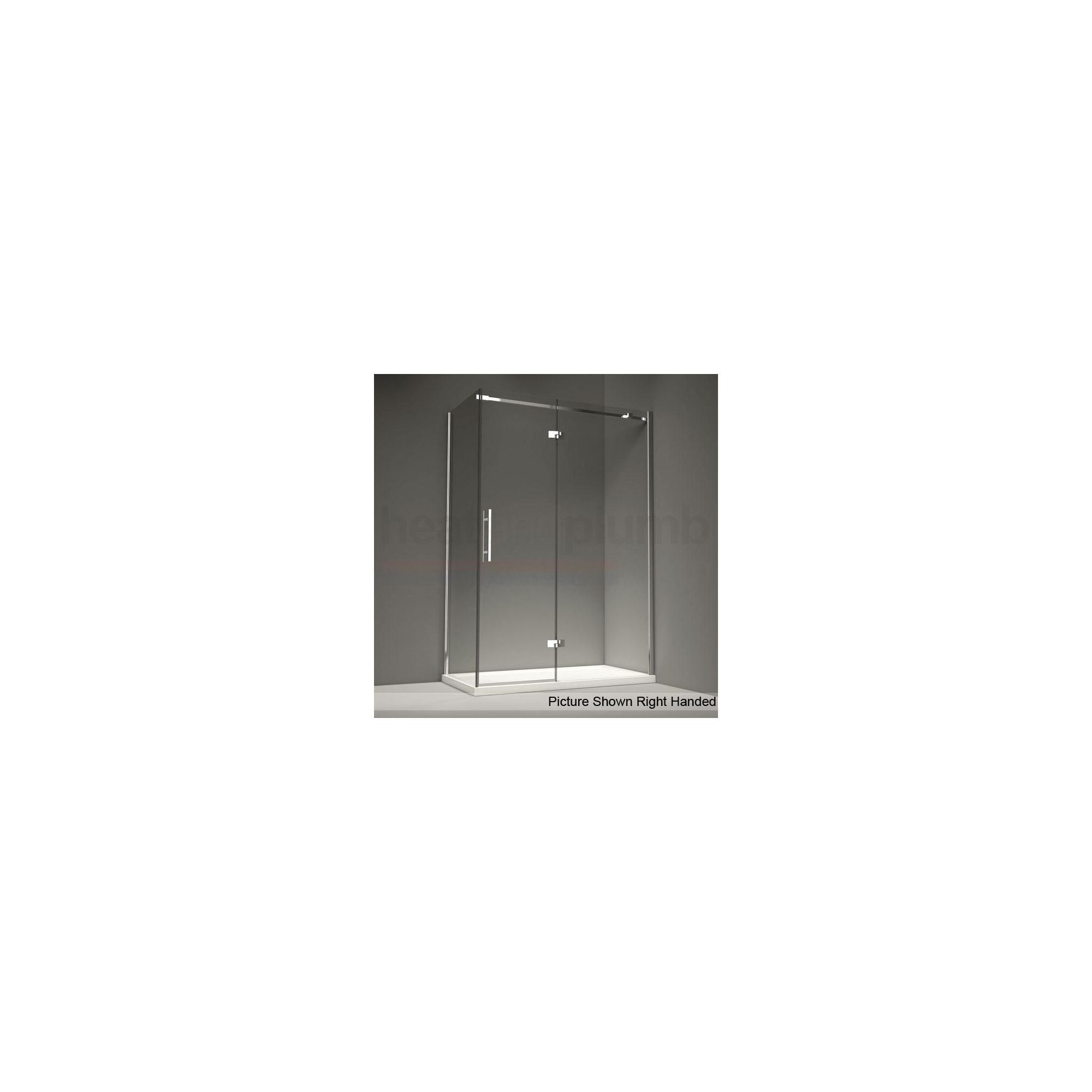 Merlyn Series 9 Inline Hinged Door Shower Enclosure, 1100mm x 800mm, Low Profile Tray, 8mm Glass at Tesco Direct