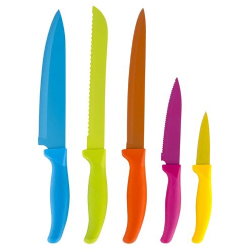 Image of Tesco Coloured Knife Block 5pc