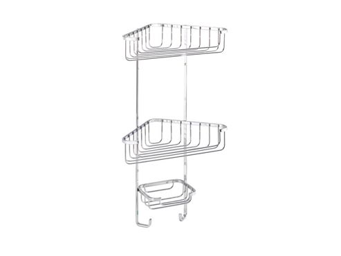 Image of Croydex Qm362841 Wirework Corner Basket 3tier