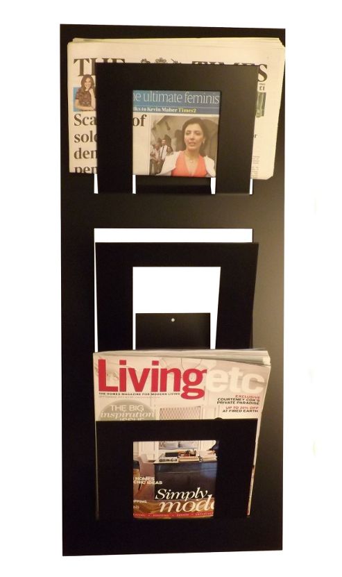 Image of The Metal House Triple Tier Magazine Rack - Black