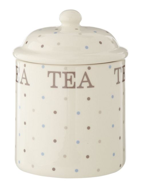 Image of Linea Ceramic Homespun Dotty Tea Jar In Multi