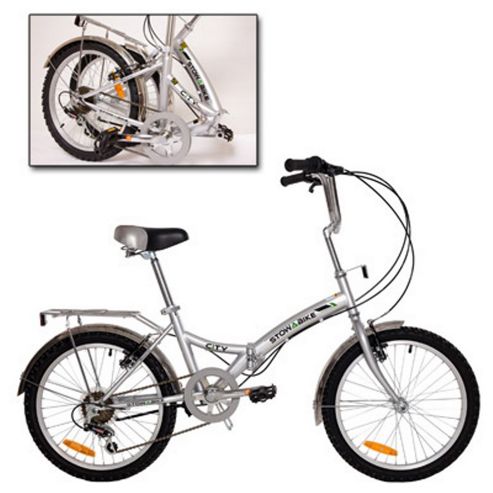 Image of Stowabike 20" Folding City Compact Foldable Bike - 6 Speed Shimano Gears