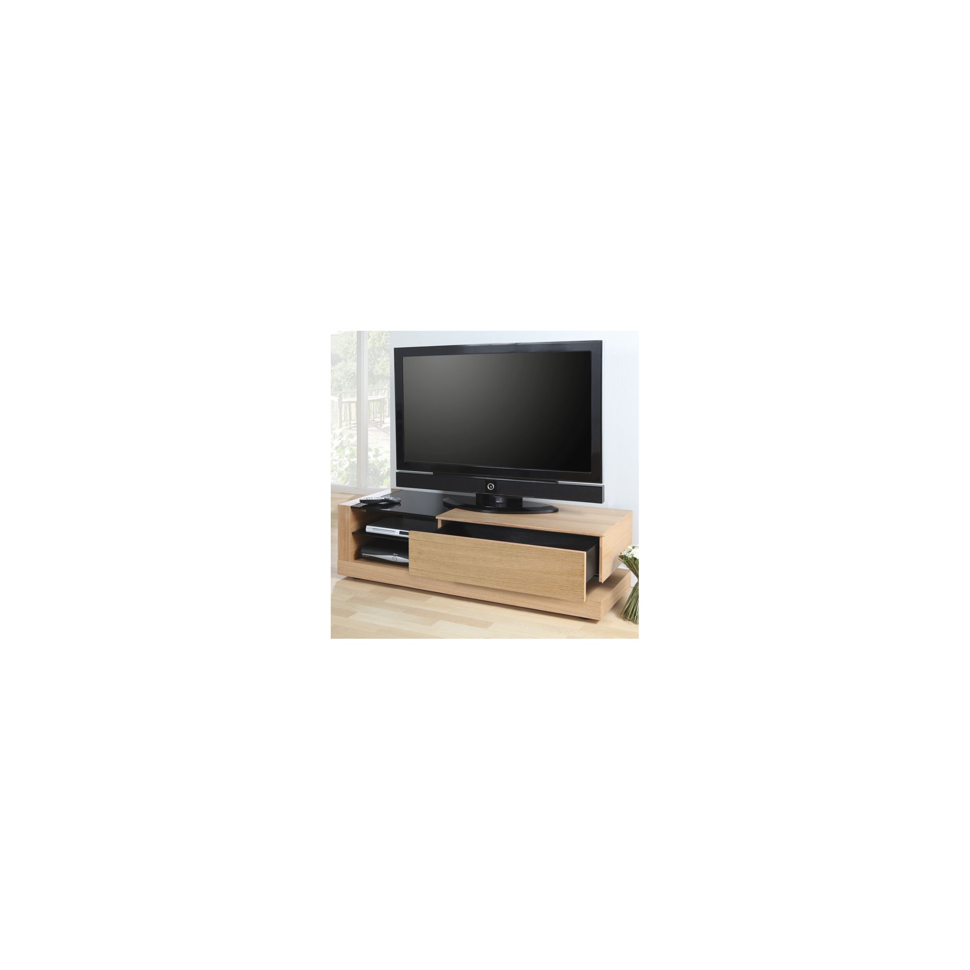 Jual Furnishings Cube TV Cabinet - Oak - Clear at Tescos Direct