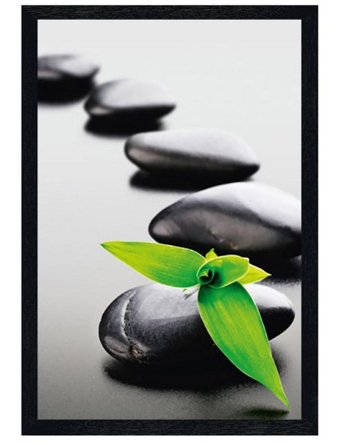 Image of Zen Stones Black Wooden Framed Tranquility Poster