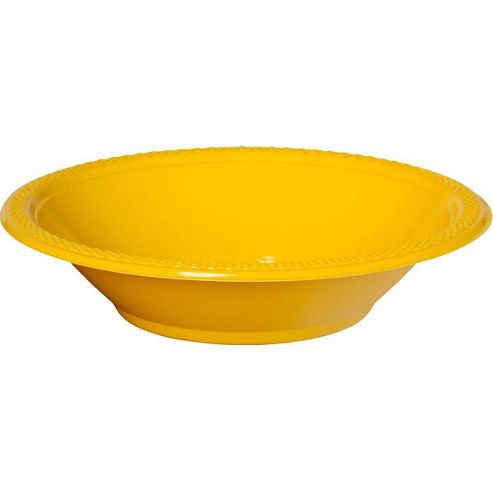 Image of Yellow Sunshine Party Bowls - 355ml Plastic, Pack Of 20