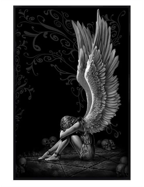 Image of Spiral Gloss Black Framed Enslaved Angels Poster