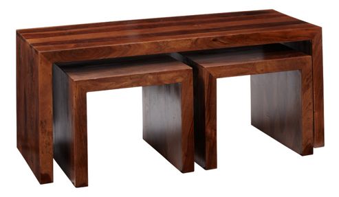 Image of Indian Hub Cube Sheesham Long John Coffee Table