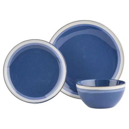 blue dinner sets tesco
