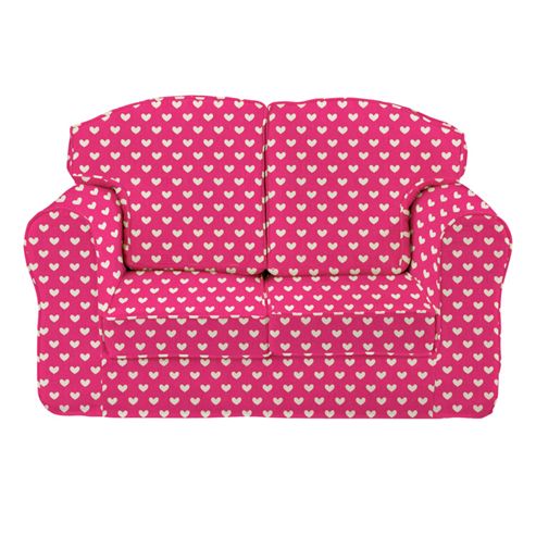 Image of Children's Sofa - Pink Hearts