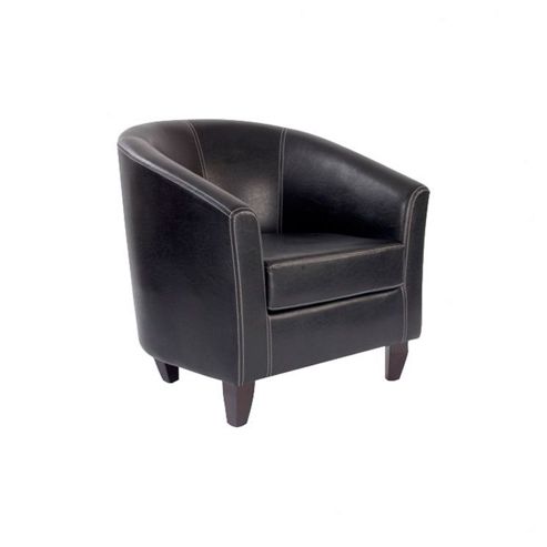 Image of Enduro Metro Single Seat Reception Tub Chair In Brown