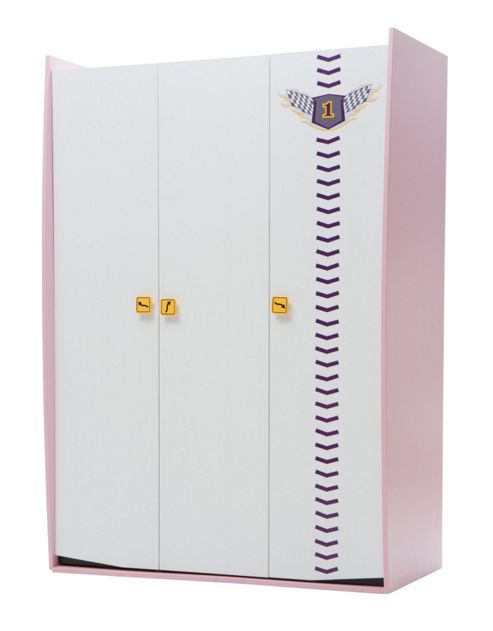Image of Newjoy Vento V8 Pink 3 Door Children S Wardrobe