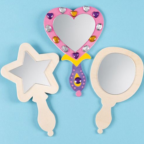 Image of Wooden Mirrors (pack Of 3)