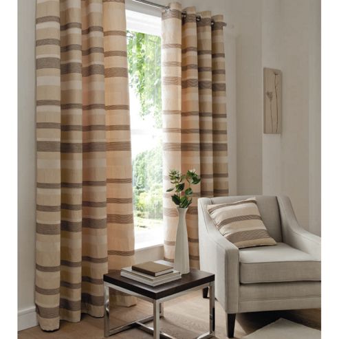 Image of Catherine Lansfield Home Arlington Curtains 90x90 (229x229cm) - Natural