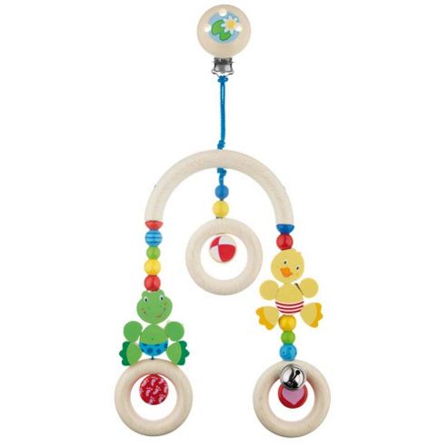 Image of Heimess 735220 Wooden Mini Trapeze Clip On Mobile (duck And Frog)
