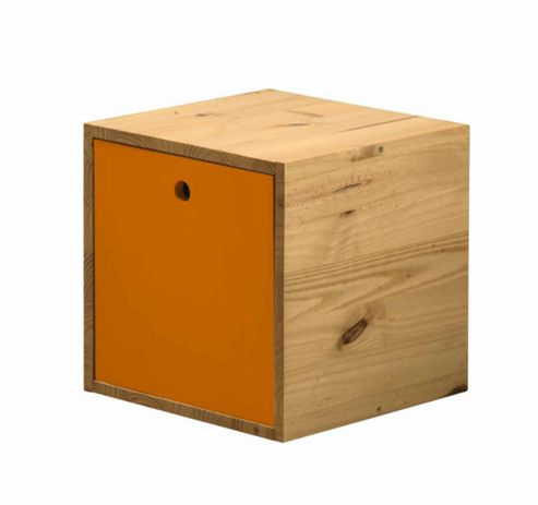 Image of The Cube A Multi-purpose Storage Unit In Antique And Orange