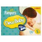 Pampers New Baby Size 1 (Newborn) Jumbo Pack 74