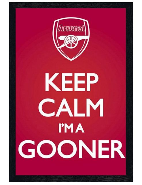 Image of Arsenal Football Club Black Wooden Framed Keep Calm I'm A Gooner Afc Poster