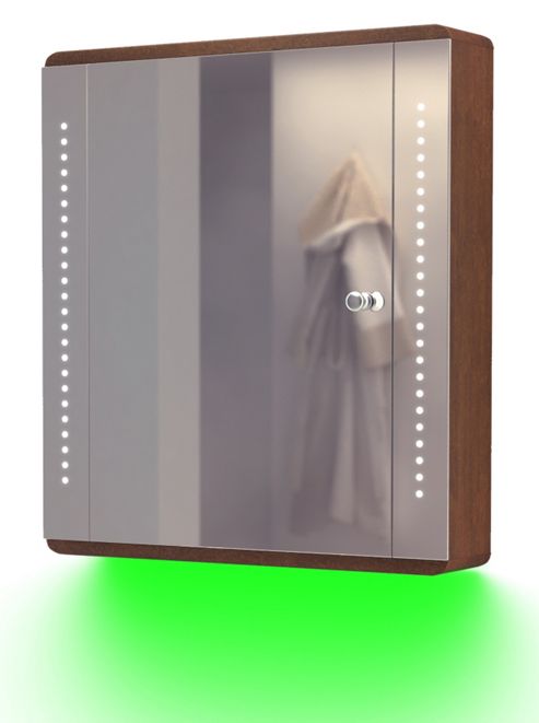 Image of Ambient Solid Oak Bathroom Cabinet With Demister, Sensor & Shaver Socket K1dg