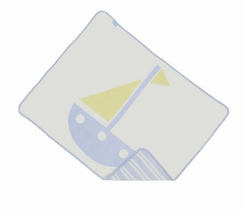 Image of By Carla Lazy Days Reversible Stripe Jersey Blanket - Blue