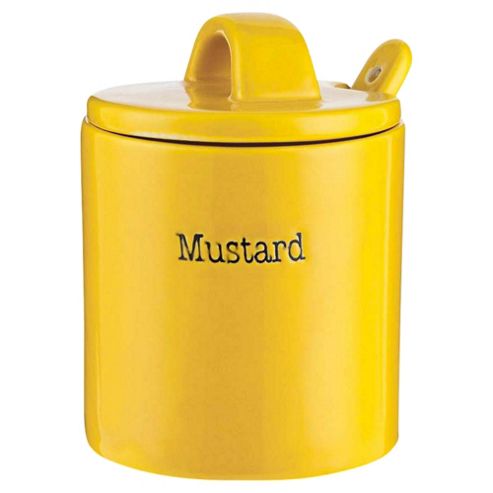 Image of Tesco Mustard Jar With Spoon, Yellow
