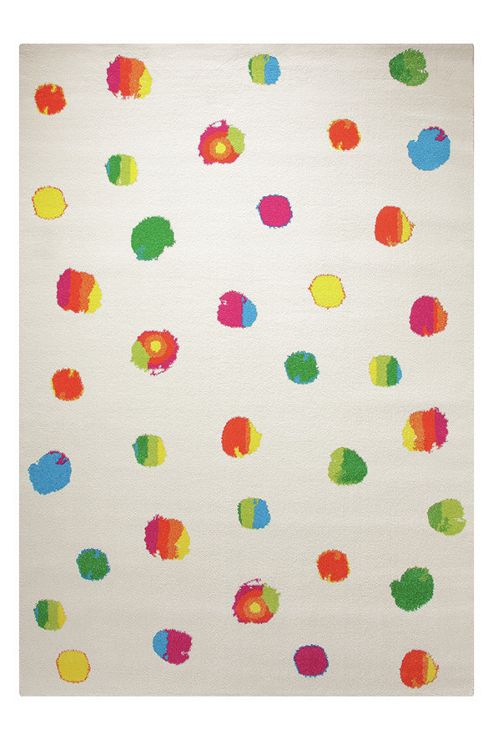 Image of Esprit Funny Dots White Woven Rug - 133 Cm X 200 Cm (4 Ft 4 In X 6 Ft 7 In)