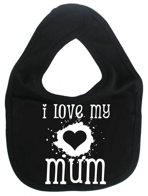 Image of Dirty Fingers I Love My Mum Baby Bib Black