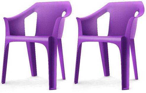 Image of Resol "cool" Garden Outdoor / Indoor Designer Plastic Chairs - Purple - X2
