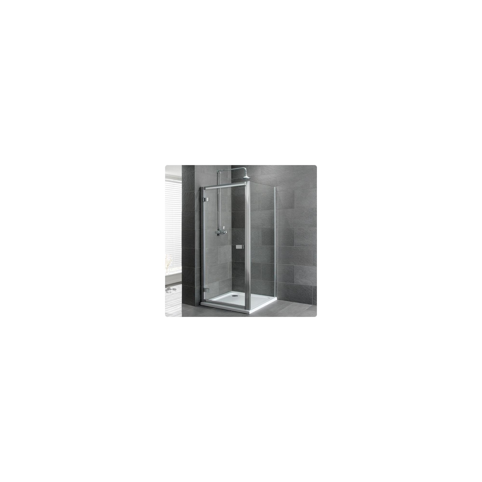 Duchy Select Silver Hinged Door Shower Enclosure, 800mm x 800mm, Standard Tray, 6mm Glass at Tesco Direct