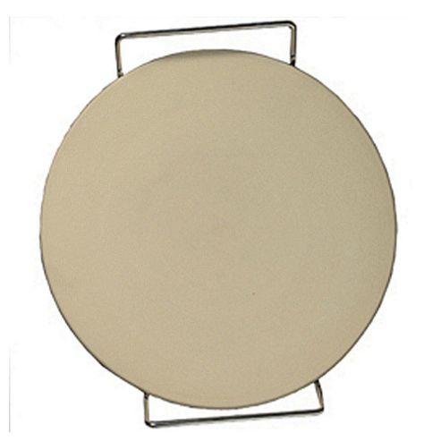 Image of Round Ceramic Pizza Stone With Rack 15 Inches