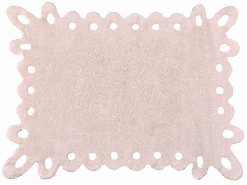 Image of Lorena Canals Puntilla Beige Children's Rug - 140 Cm W X 140 Cm D (4 Ft 9 In X 4 Ft 9 In)