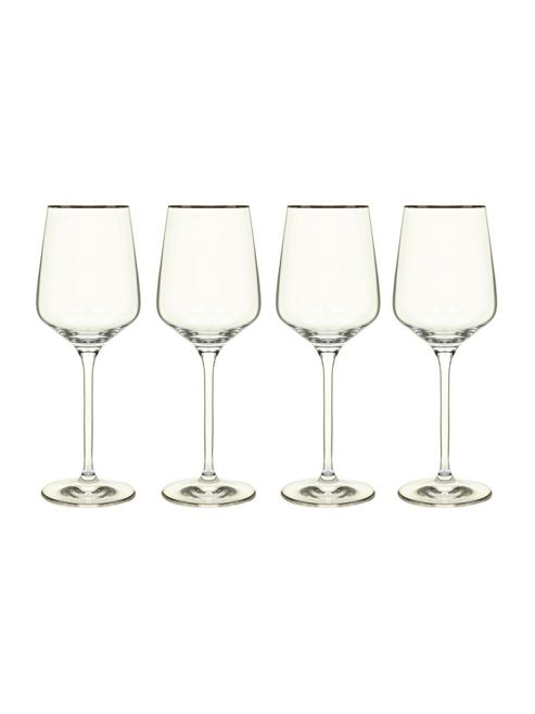 Image of Casa Couture Platinum Band Red Wine Set Of 4