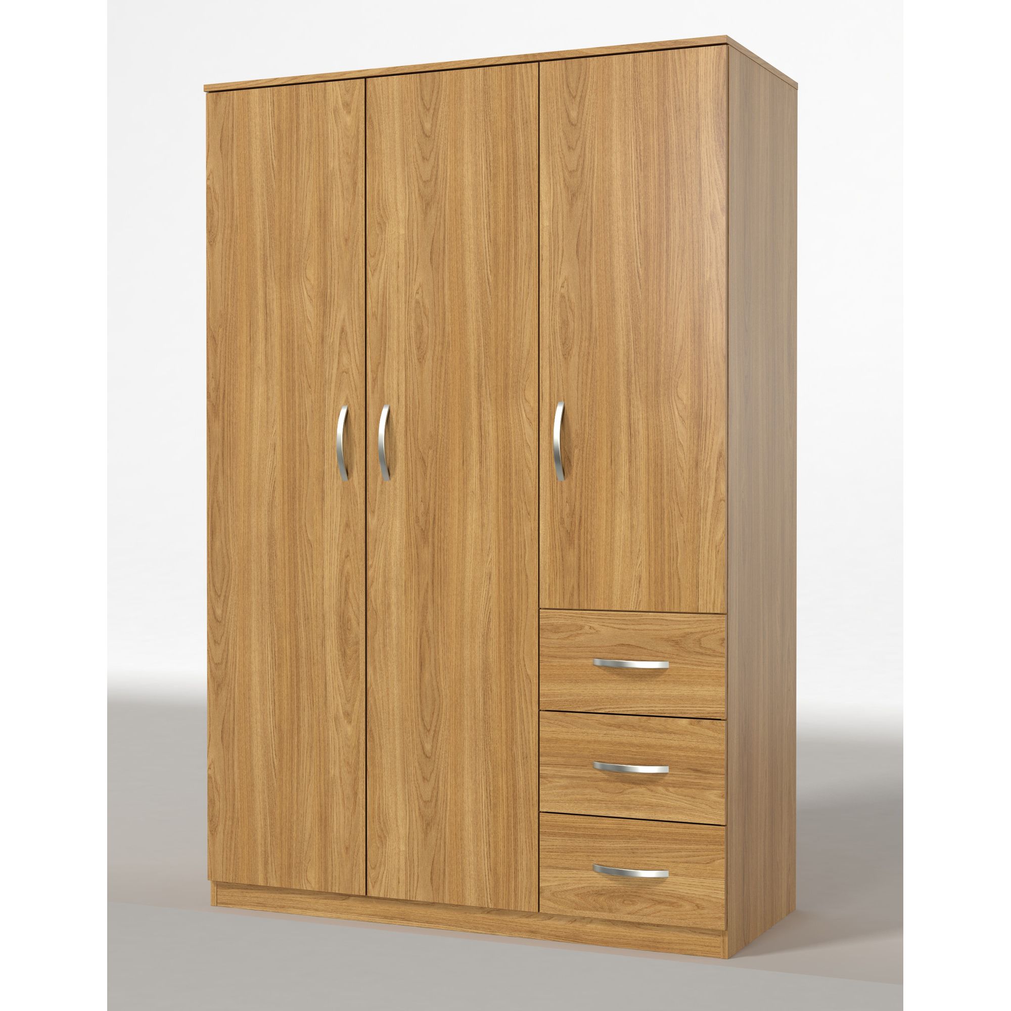 Urbane Designs Panama 3 Door 3 Drawer Wardrobe - New Oak at Tesco Direct