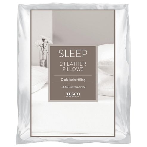 Image of Tesco Duck Feather Pillow Twinpack
