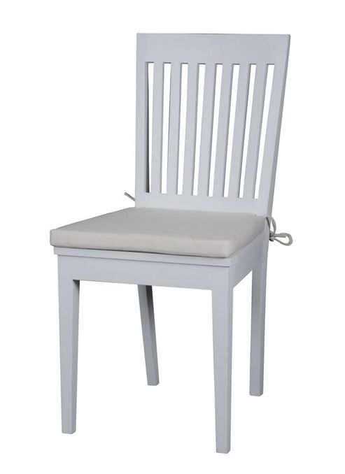 Image of Whitehaven Painted Slatback Dining Chairs With Cushion - Pair